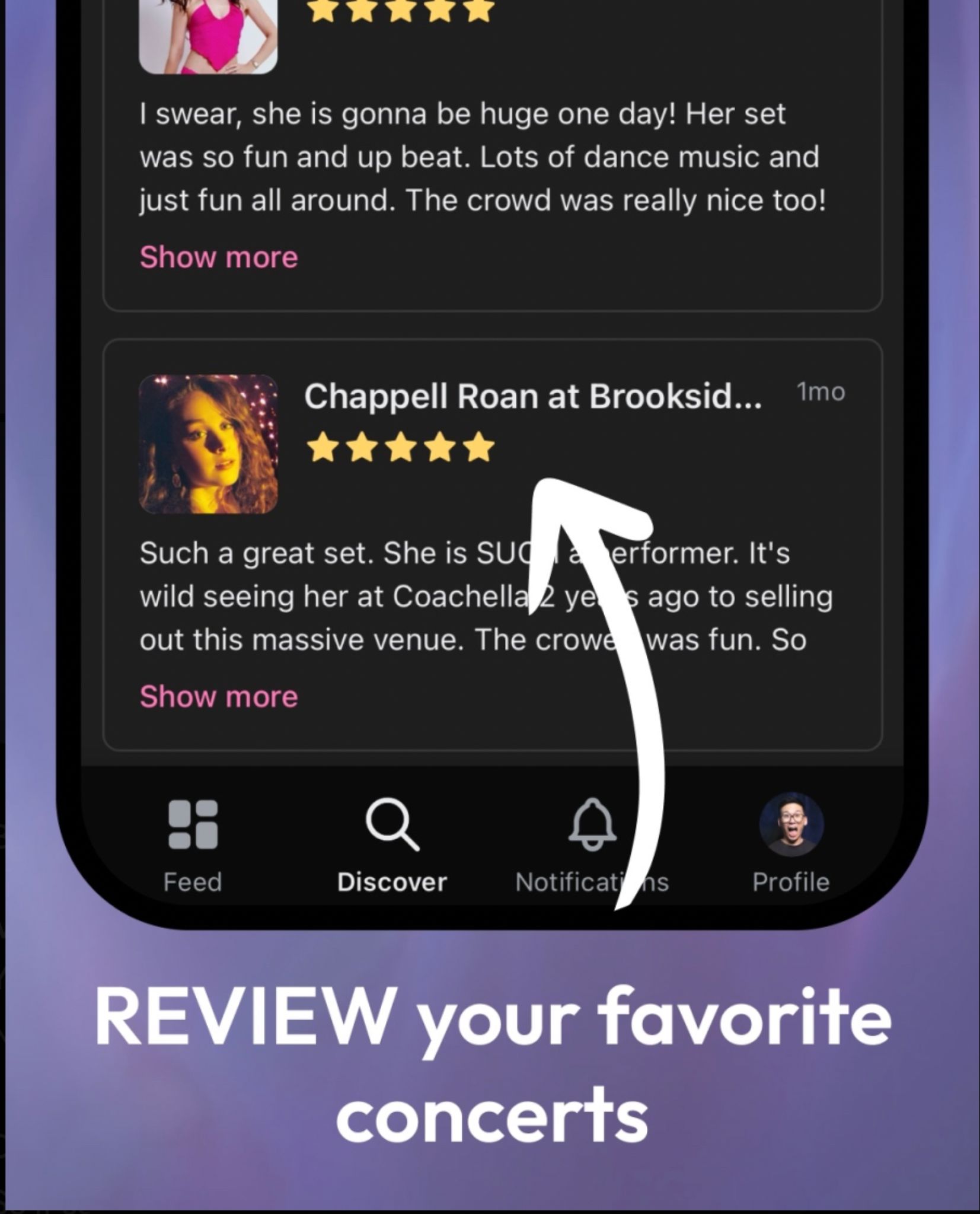 Review your favorite concerts